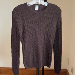 J. Crew Brown Cable Knit Sweater